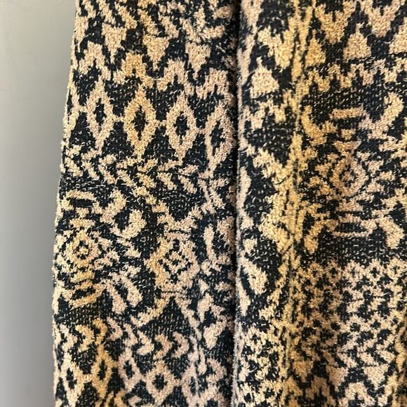 One World brown tan patterned front pocket open cardigan Size XL EUC - Picture 5 of 10